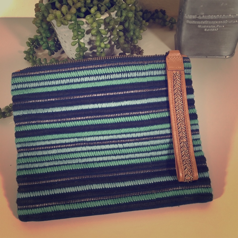 Jasper & Jeera Woven Stripe Clutch / Wristlet
